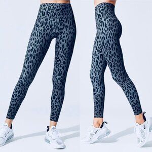 Carbon38 Leopard Print High Rise Leggings Size XS‎ Blue Black Yoga Fitness Pants